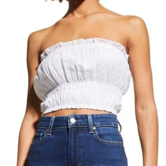 FRAME strapless smocked Tank Top - Picture 1 of 3